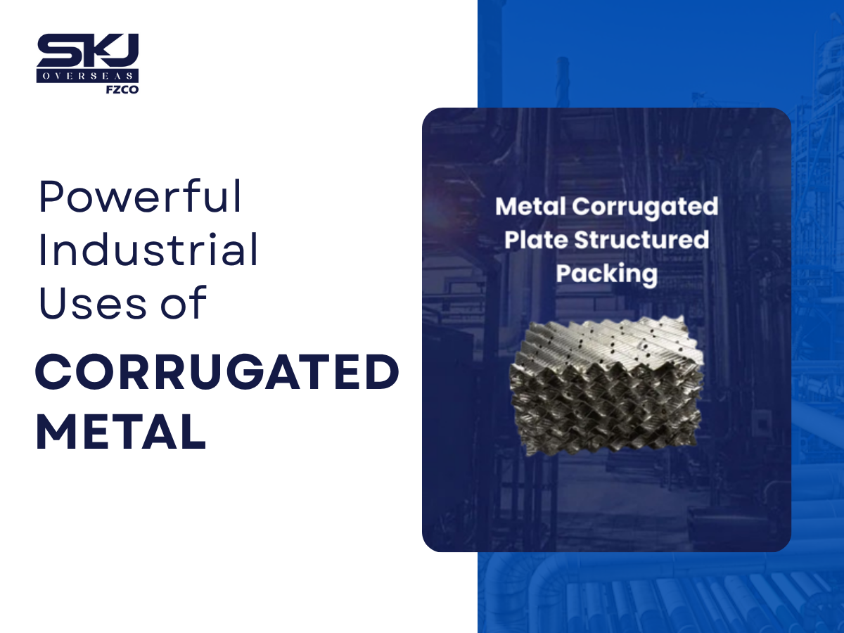 Corrugated metal sheets used in industrial applications for structural strength and efficient airflow