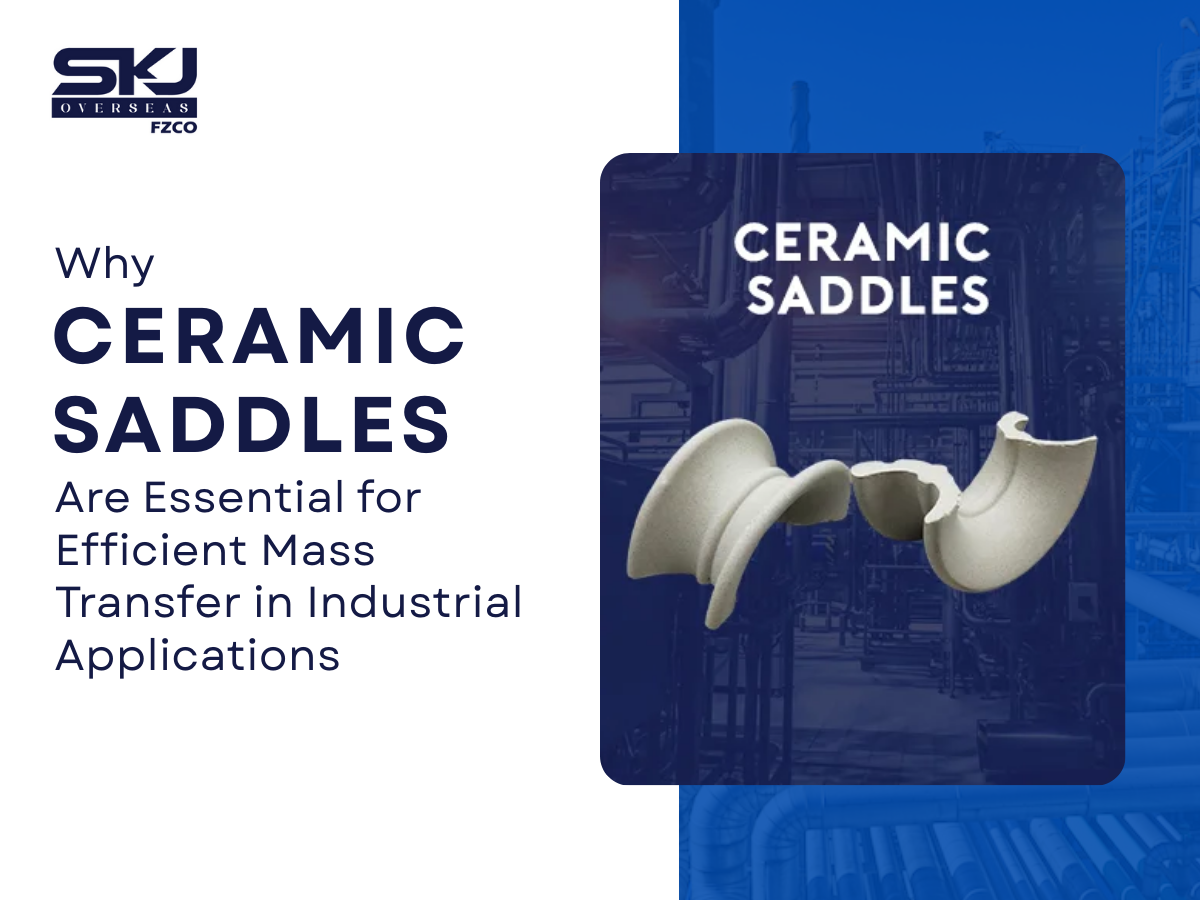 Ceramic saddles used as packing media to ensure efficient mass transfer in industrial columns