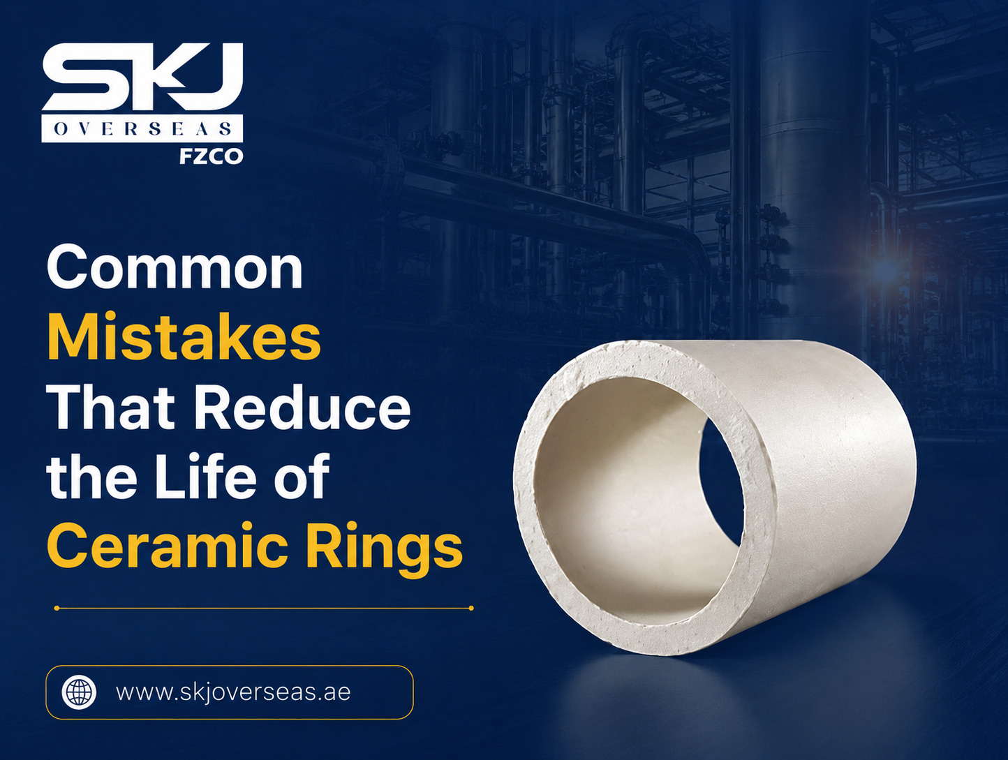 Ceramic rings used in industrial towers showing common handling and maintenance issues affecting service life